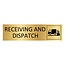 Goud aluminium deurbordje Receiving and dispatch 165 x 45 mm - per 1 stuk