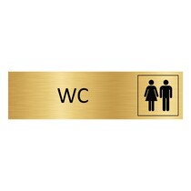 Goud aluminium deurbordje WC