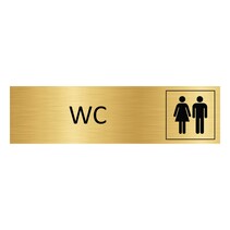Goud aluminium deurbordje WC
