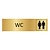 Goud aluminium deurbordje WC