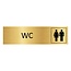 Goud aluminium deurbordje WC 165 x 45 mm - per 1 stuk
