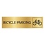 Goud aluminium deurbordje Bicycle parking 165 x 45 mm - per 1 stuk