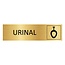 Goud aluminium deurbordje Urinal 165 x 45 mm - per 1 stuk