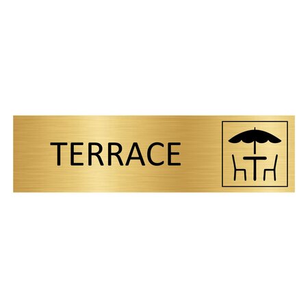 Goud aluminium deurbordje Terrace 165 x 45 mm - per 1 stuk