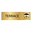 Goud aluminium deurbordje Terrace 165 x 45 mm - per 1 stuk