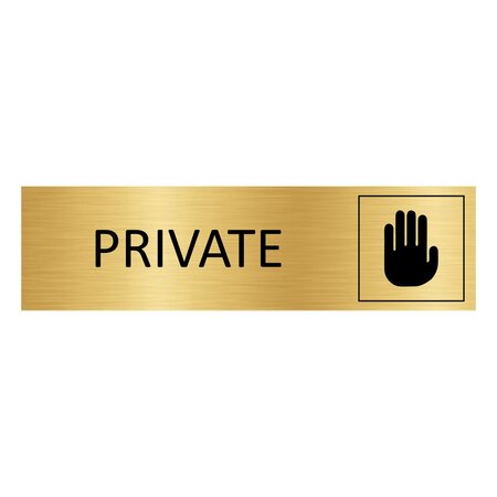 Goud aluminium deurbordje Private 165 x 45 mm - per 1 stuk