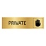 Goud aluminium deurbordje Private 165 x 45 mm - per 1 stuk