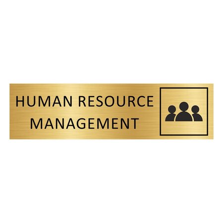 Goud aluminium deurbordje Human Resource Management 165 x 45 mm - per 1 stuk