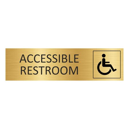 Goud aluminium deurbordje Accessible restroom 165 x 45 mm - per 1 stuk