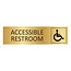 Goud aluminium deurbordje Accessible restroom 165 x 45 mm - per 1 stuk
