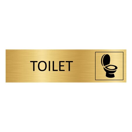 Goud aluminium toiletbordje 165 x 45 mm - per 1 stuk
