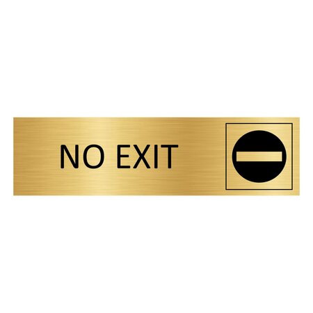 Goud aluminium deurbordje No exit 165 x 45 mm - per 1 stuk