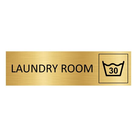 Goud aluminium deurbordje Laundry room 165 x 45 mm - per 1 stuk