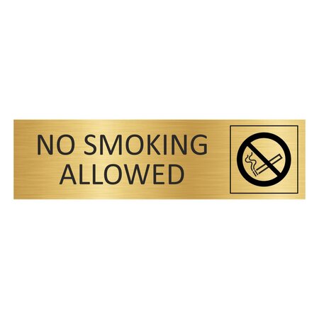 Goud aluminium deurbordje No smoking allowed 165 x 45 mm - per 1 stuk