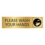 Goud aluminium deurbordje Please wash your hands 165 x 45 mm - per 1 stuk