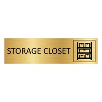 Goud aluminium deurbordje Storage closet