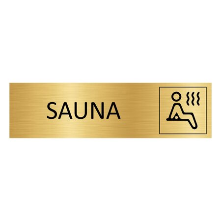 Goud aluminium deurbordje Sauna 165 x 45 mm - per 1 stuk
