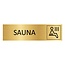 Goud aluminium deurbordje Sauna 165 x 45 mm - per 1 stuk