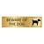 Goud aluminium deurbordje Beware of the dog