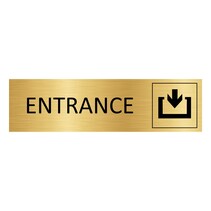 Goud aluminium deurbordje Entrance