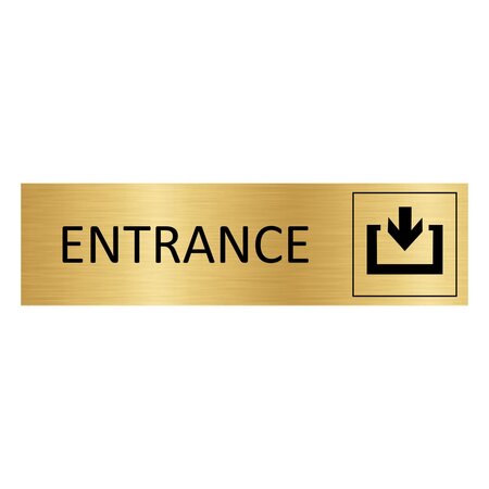 Goud aluminium deurbordje Entrance 165 x 45 mm - per 1 stuk
