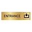 Goud aluminium deurbordje Entrance 165 x 45 mm - per 1 stuk