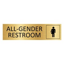 Goud aluminium deurbordje All-gender restroom