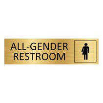Goud aluminium deurbordje All-gender restroom