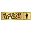 Goud aluminium deurbordje All-gender restroom 165 x 45 mm - per 1 stuk