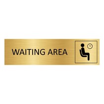Goud aluminium deurbordje Waiting area
