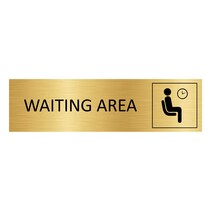 Goud aluminium deurbordje Waiting area