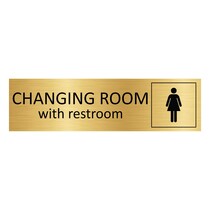 Goud aluminium deurbordje Womens changing room