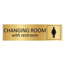 Goud aluminium deurbordje Womens changing room