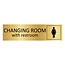 Goud aluminium deurbordje Womens changing room 165 x 45 mm - per 1 stuk