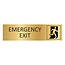 Goud aluminium deurbordje emergency exit 165 x 45 mm - per 1 stuk
