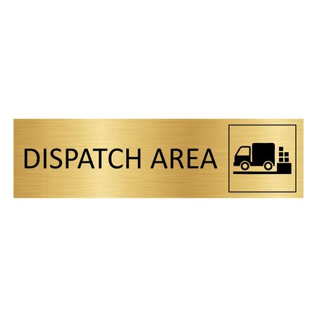 Goud aluminium deurbordje Dispatch area 165 x 45 mm - per 1 stuk