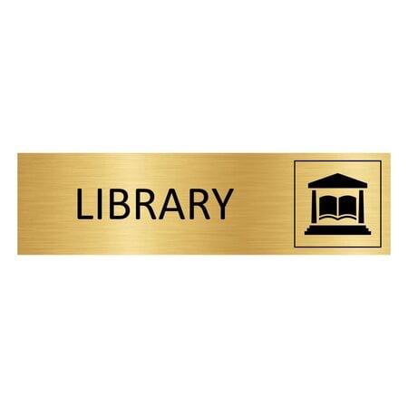 CombiCraft Goud aluminium deurbordje Library 165 x 45 mm - per 1 stuk