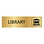 Goud aluminium deurbordje Library 165 x 45 mm - per 1 stuk