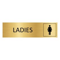 Goud aluminium deurbordje Ladies