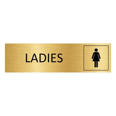 Goud aluminium deurbordje Ladies 165 x 45 mm - per 1 stuk