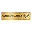 Goud aluminium deurbordje Smoking area 165 x 45 mm - per 1 stuk
