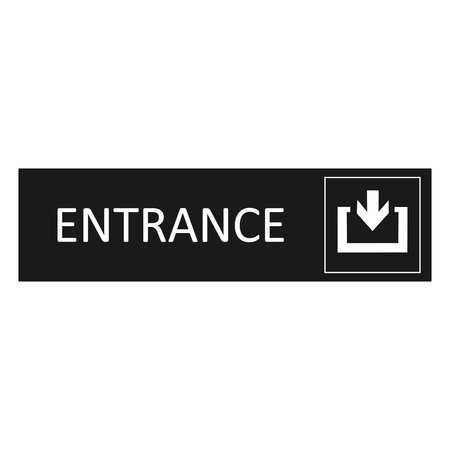 Zwart aluminium deurbordje Entrance 165 x 45 mm - per 1 stuk