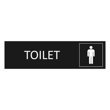 Zwart aluminium deurbordje toilet met man icoon - per 1 stuk