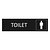 Zwart aluminium deurbordje toilet met man icoon