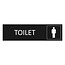 Zwart aluminium deurbordje toilet met man icoon - per 1 stuk