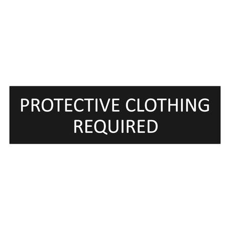 Zwart aluminium deurbordje Protective clothing required 165 x 45 mm - per 1 stuk