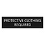 Zwart aluminium deurbordje Protective clothing required 165 x 45 mm - per 1 stuk