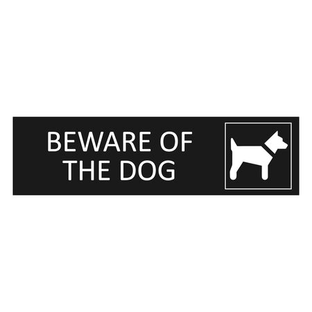 Zwart aluminium deurbordje Beware of the dog 165 x 45 mm - per 1 stuk