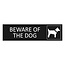 Zwart aluminium deurbordje Beware of the dog 165 x 45 mm - per 1 stuk