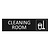Zwart aluminium deurbordje Cleaning room